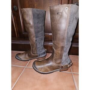 Sorel Slimboot Waterproof Leather and Suede Tall Riding Boots Women's 7.5